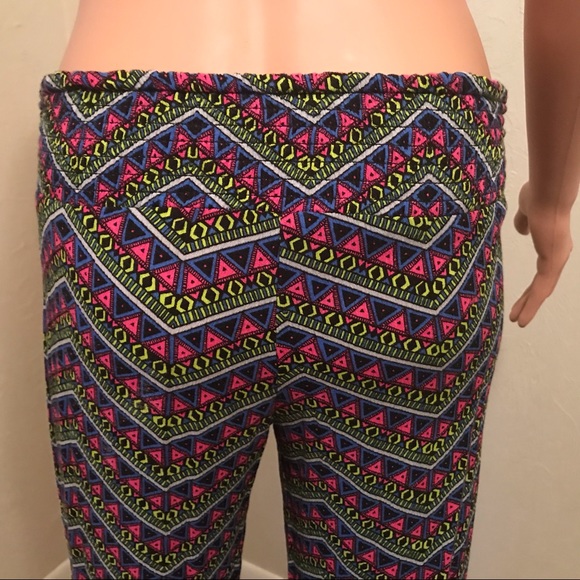 Boho Colorful Pants, NWOT, Elastic Back XS - Picture 4 of 4